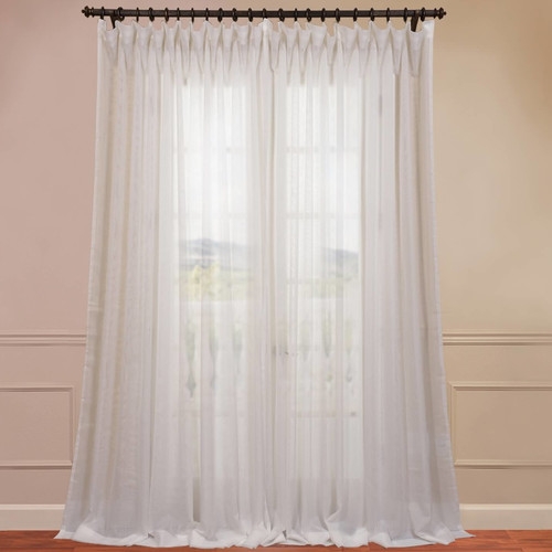 Wide Sheer Single Curtain Panel - White - 96" - Image 0