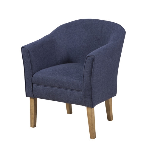 Upholstered Barrel Chair - Navy - Image 0