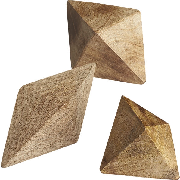 Set of 3 wood shapes - Image 0