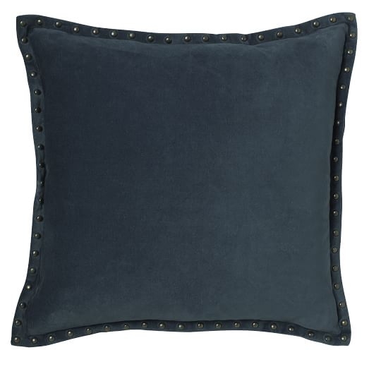 Studded Velvet Pillow Cover - Regal Blue (20" Sq.) - Insert sold separately - Image 0