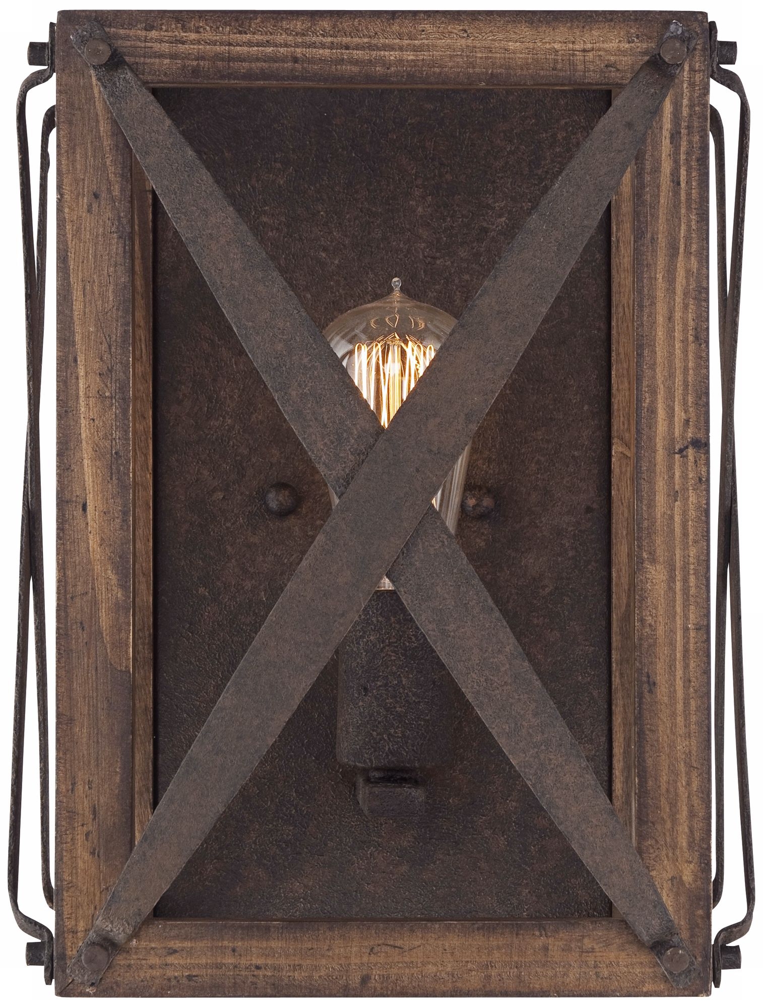 Oaklyn 12 1/2" High Rust Industrial Wall Sconce - Image 0