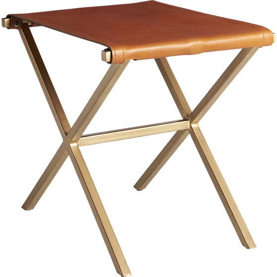 Leather director's stool - Image 0