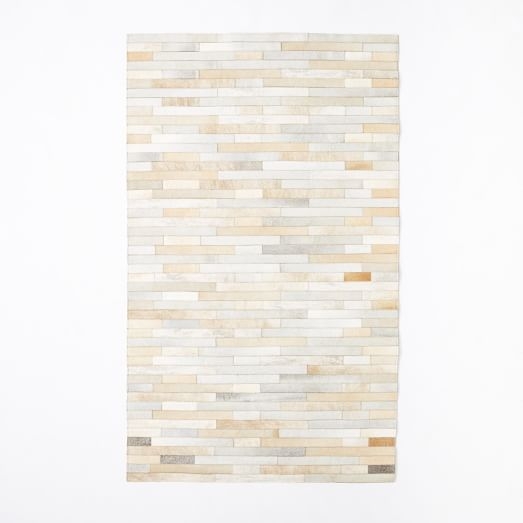 Pieced + Patched Cowhide Rug - 5x8 - Image 0
