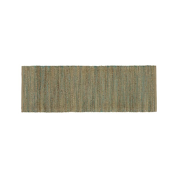 Jarvis Teal Blue Jute-Blend 2.5'x7' Rug Runner - Image 0