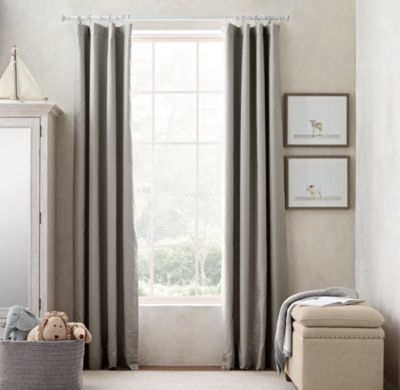 linen-cotton drapery panel - Light Grey - 96" x 50" - Image 0