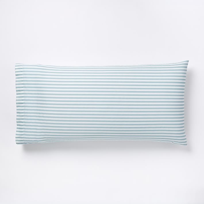 Organic Mod Stripe King Pillowcases - Light Pool - Set of 2 - Image 0