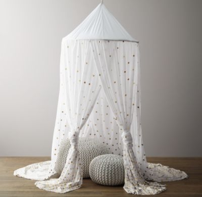 metallic printed cotton voile play canopy - Image 0