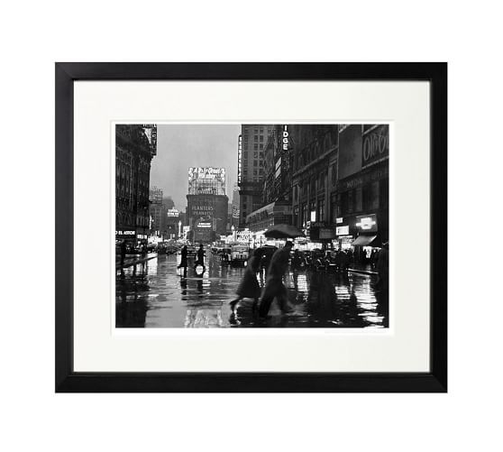 The New York Times Archive - Times Square In The Rain - 1940-20"x17"-Framed - Image 0