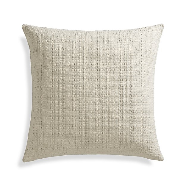 Hugo 23" Pillow with Feather-Down Insert- Ivory - Image 0