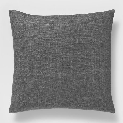 Silk Hand-Loomed Pillow Cover - Slate - 20"sq. - Insert Sold Separately - Image 0