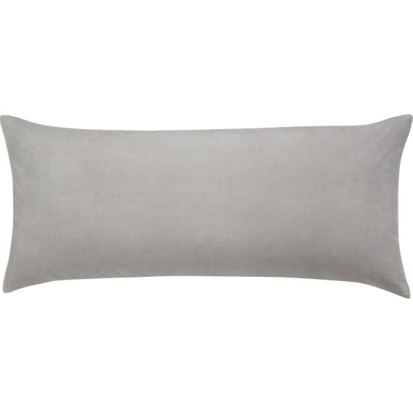 Leisure silver grey 36"x16" pillow with feather-down insert - Image 0