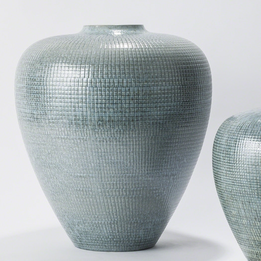 Check Bulbous Vase-Large - Image 0