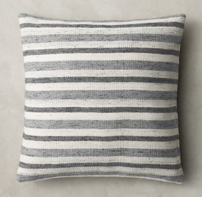 DOUBLE PINSTRIPE PILLOW COVER - Grey - 22" x 22" - Insert Sold Separately - Image 0