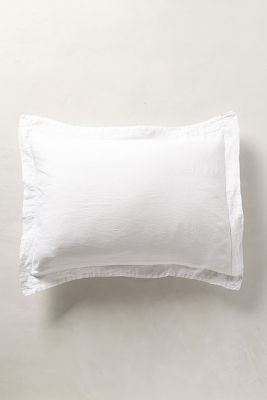 Soft-Washed Linen Shams-Set of 2 - White, Standard - Image 0