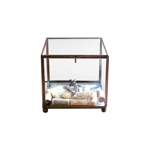 Sonoma Square Brass and Glass Display Box - Image 0