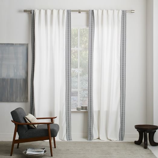 Striped Weave Curtain - 108"l x 48"w - Image 0