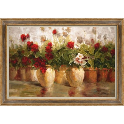 Potted Floral Framed Painting Print - 28.5" H x 40.5" W - Image 0