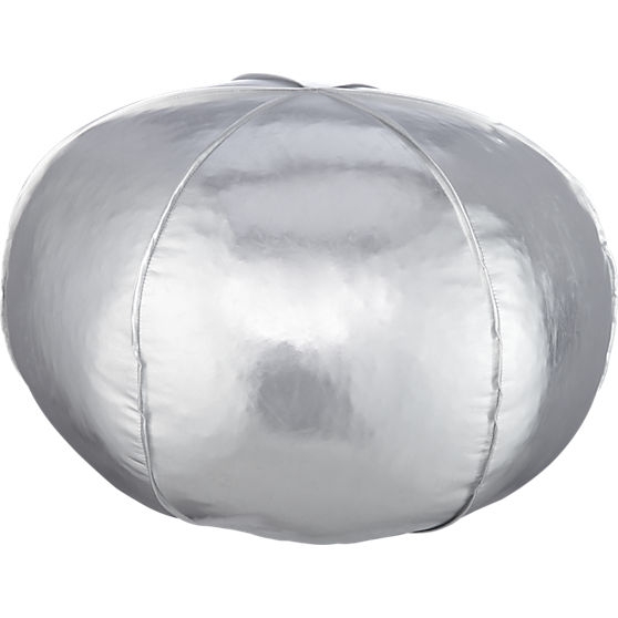 Silver metallic pouf - Image 0