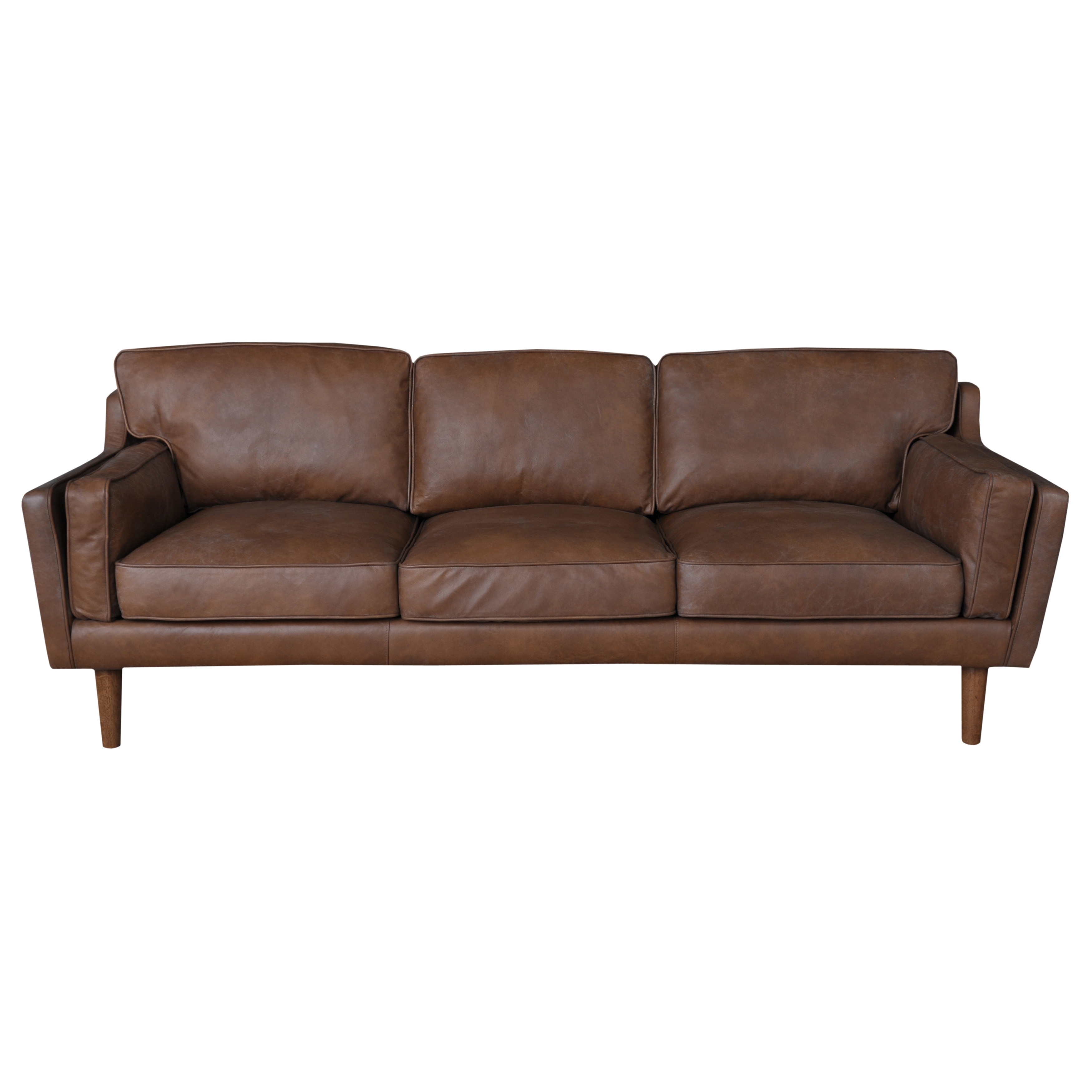 Beatnik Oxford Leather Tan Sofa - Image 0