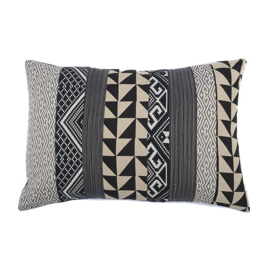 Geometric Medly Cotton Throw Pillow - 16" H x 24" W - Down/Feather fill - Image 0