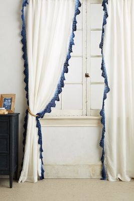 Santina Lace Curtain - Blue - 50"W x 84"L - Image 0