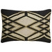 Tribal Pattern Linen Throw Pillow - Oatmeal/jet black - 24" H x 16" W x 6" D - Down/Feather Insert - Image 0