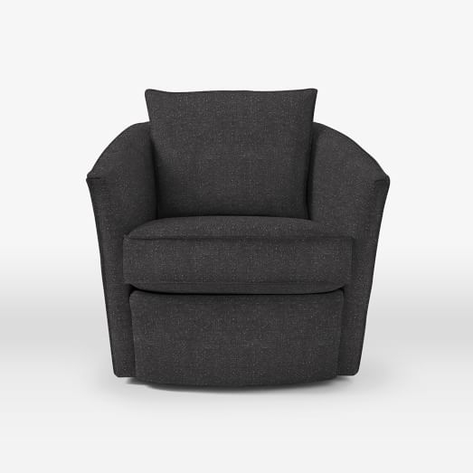Duffield Swivel Chair - Tweed, Asphalt - Image 0