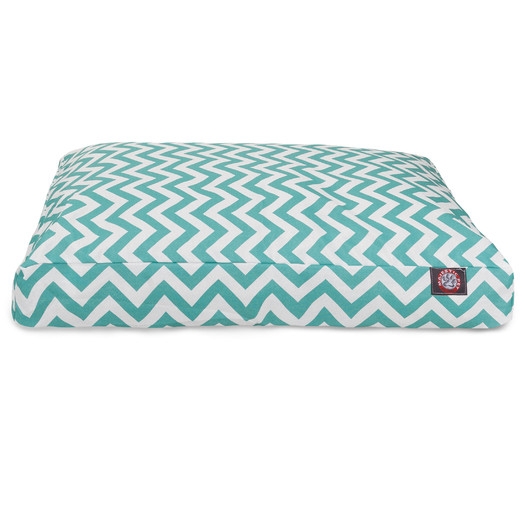 Chevron Rectangle Dog Bed - Teal - Image 0