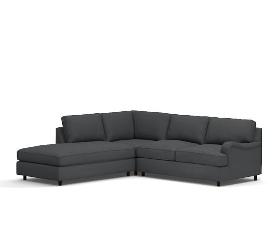 Right 3-Piece Bumper Sectional - Gunmetal Gray - Image 0