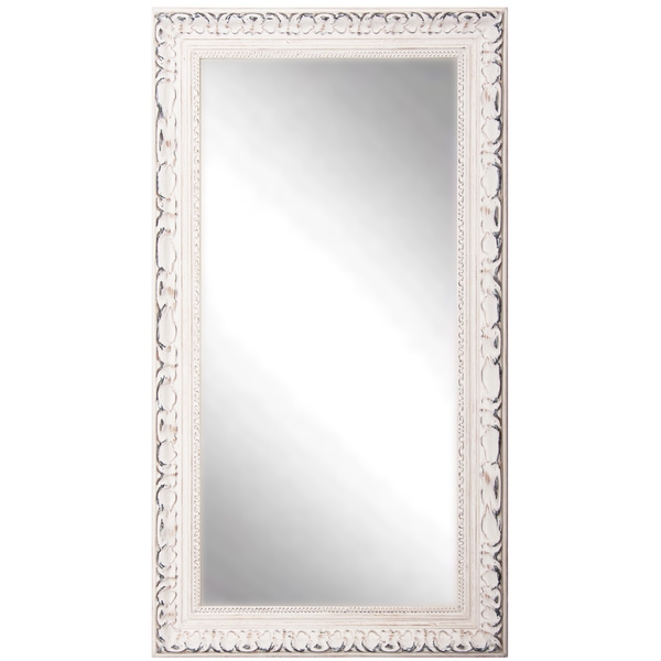American Made Rayne Distressed French Victorian White Full Length Mirror - Image 0