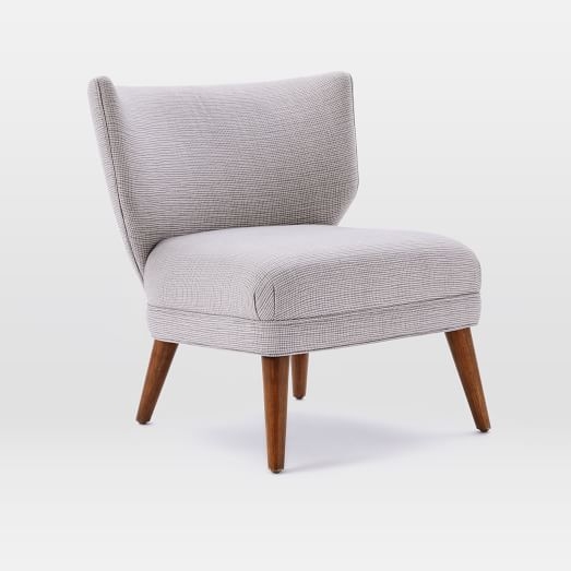 Retro Wing Chair - Steel/Ivory - Image 0