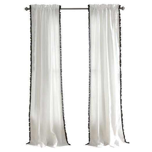 Arianna Single Curtain Panel, Black - 84" L x 50" W - Image 0