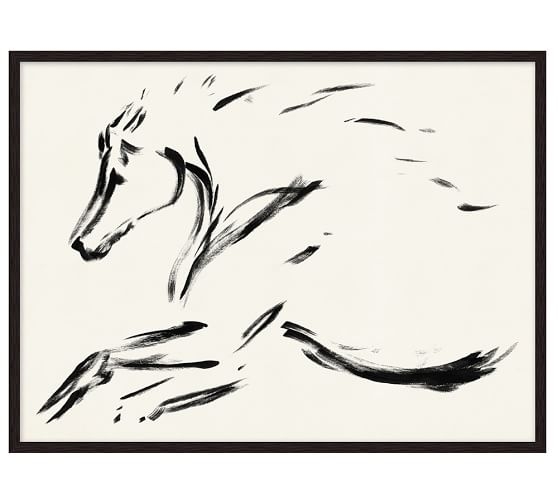 STALLION IN STRIDE PRINT - 24" wide x 18" high x 1.75" thick - framed - Image 0