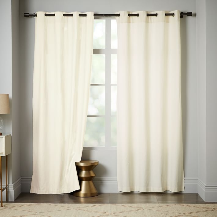 Opaque Linen Curtain With Grommets - 96"L - Image 0