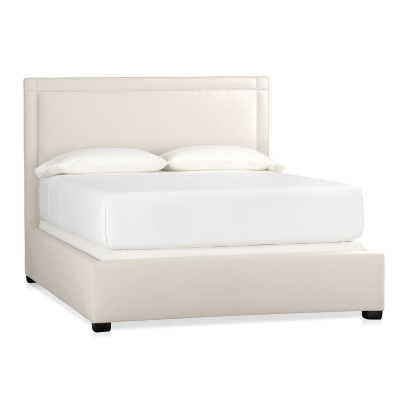Border Upholstered Queen Bed, Natural - Image 0