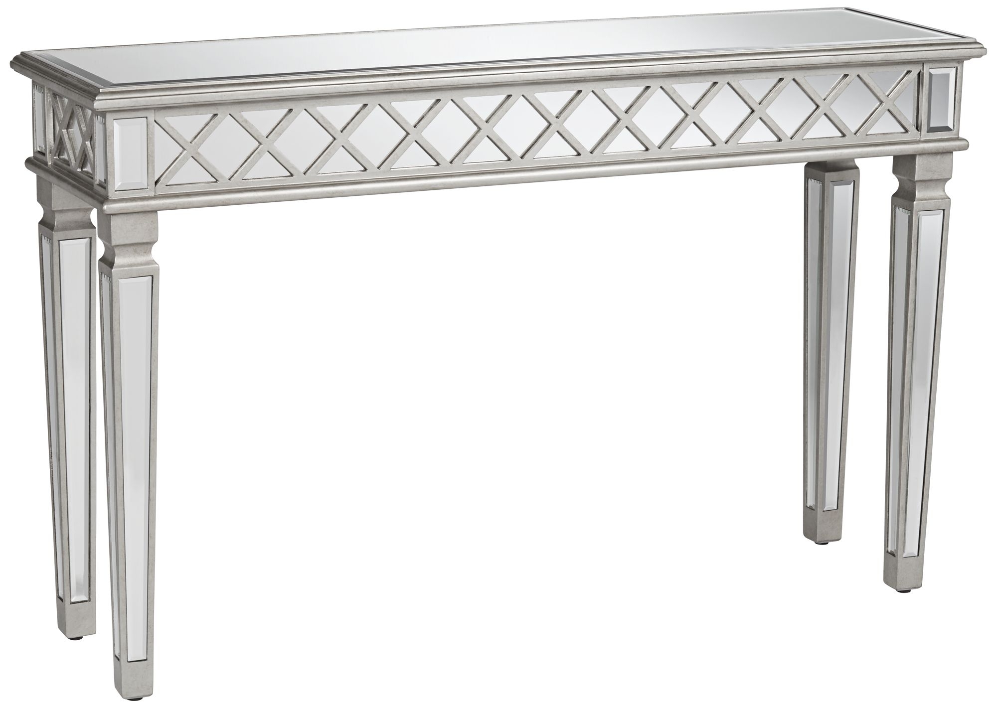 Divonne Classical Silver Mirrored Console Table - Image 0