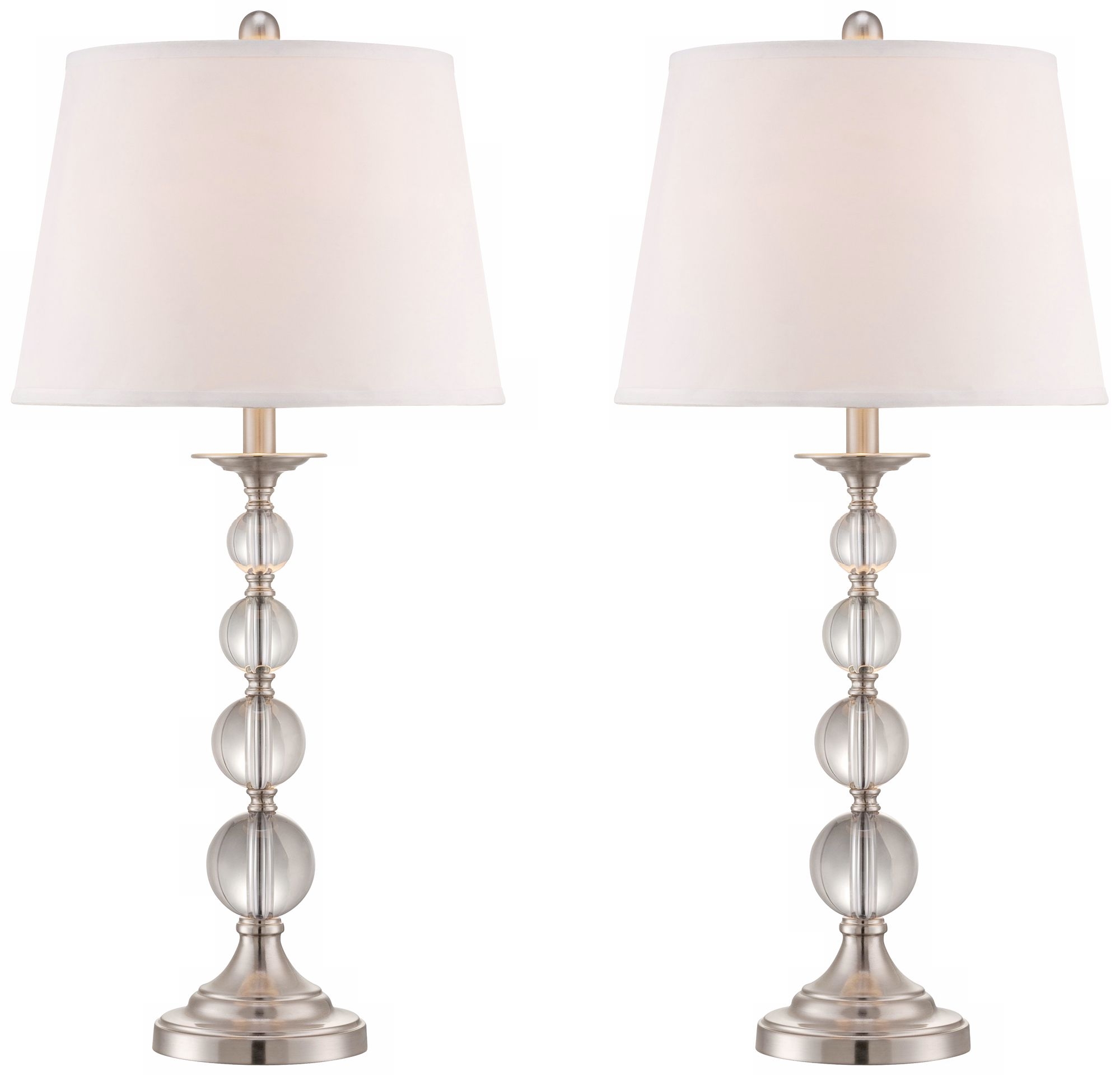 Set of 2 Quad Stacked Crystal Table Lamps - Image 0
