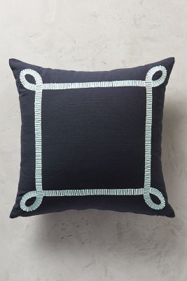 Winding Road Pillow - Navy - 18" x 18" - Polyfill - Image 0