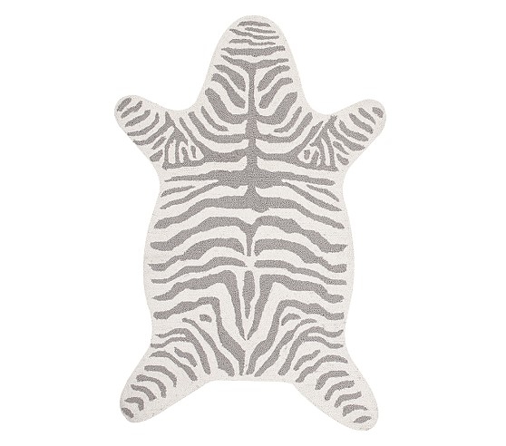 Zebra Shaped Rug - Gray - Image 0