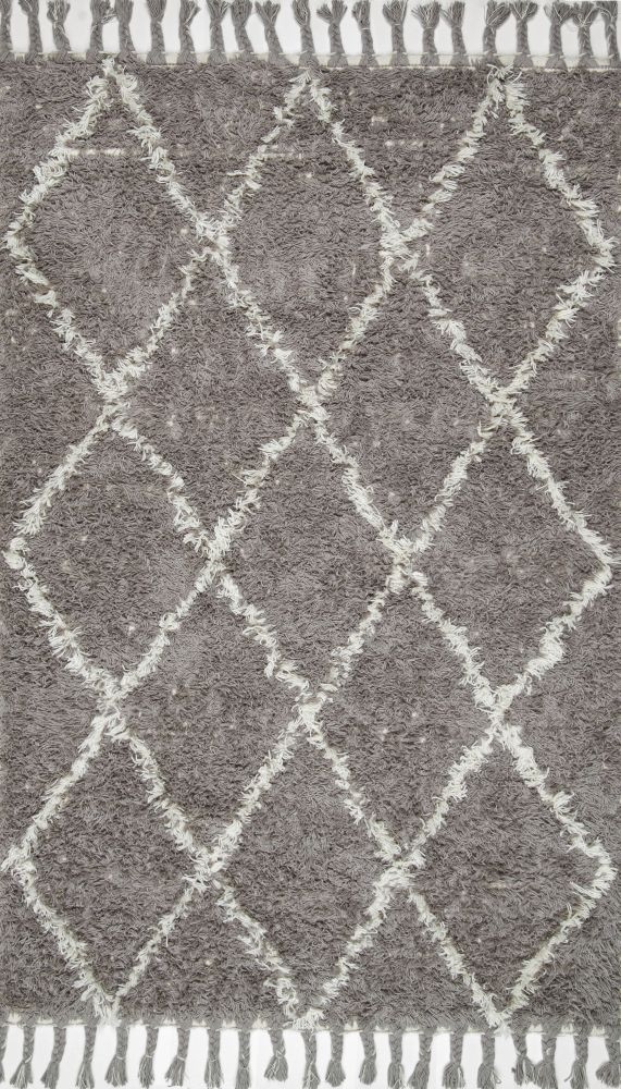 Hand Knotted Fez Shag Rug - Grey - 8' x 10' - Image 0