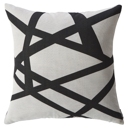Webbed Throw Pillow, White and black - 20" x 20" - Feather insert - Image 0