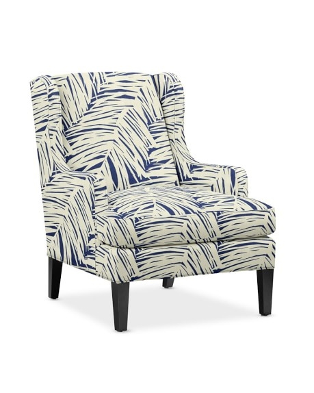Atherton Chair, Standard, Textured Linen/Cotton, Navy - Image 0
