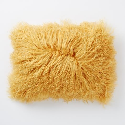 Mongolian Lamb Pillow Cover - Horseradish (12" x 16")- No Insert - Image 0