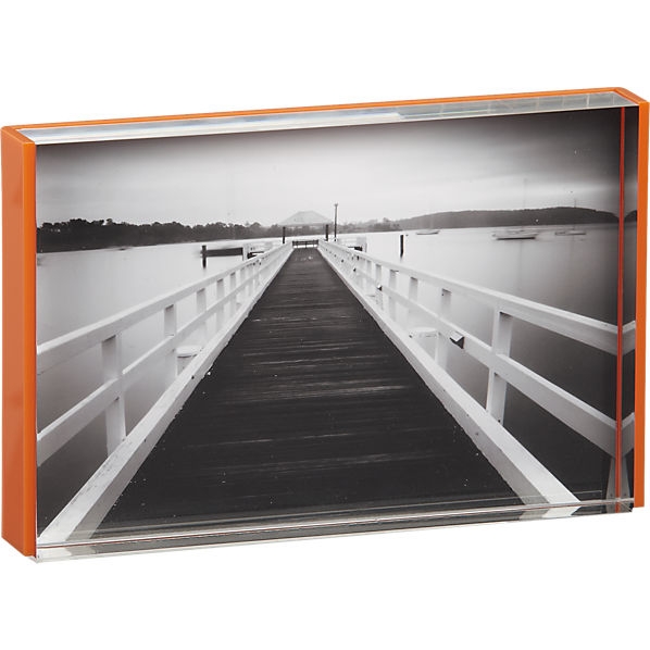 Acrylic orange rim 4x6 picture frame - Image 0