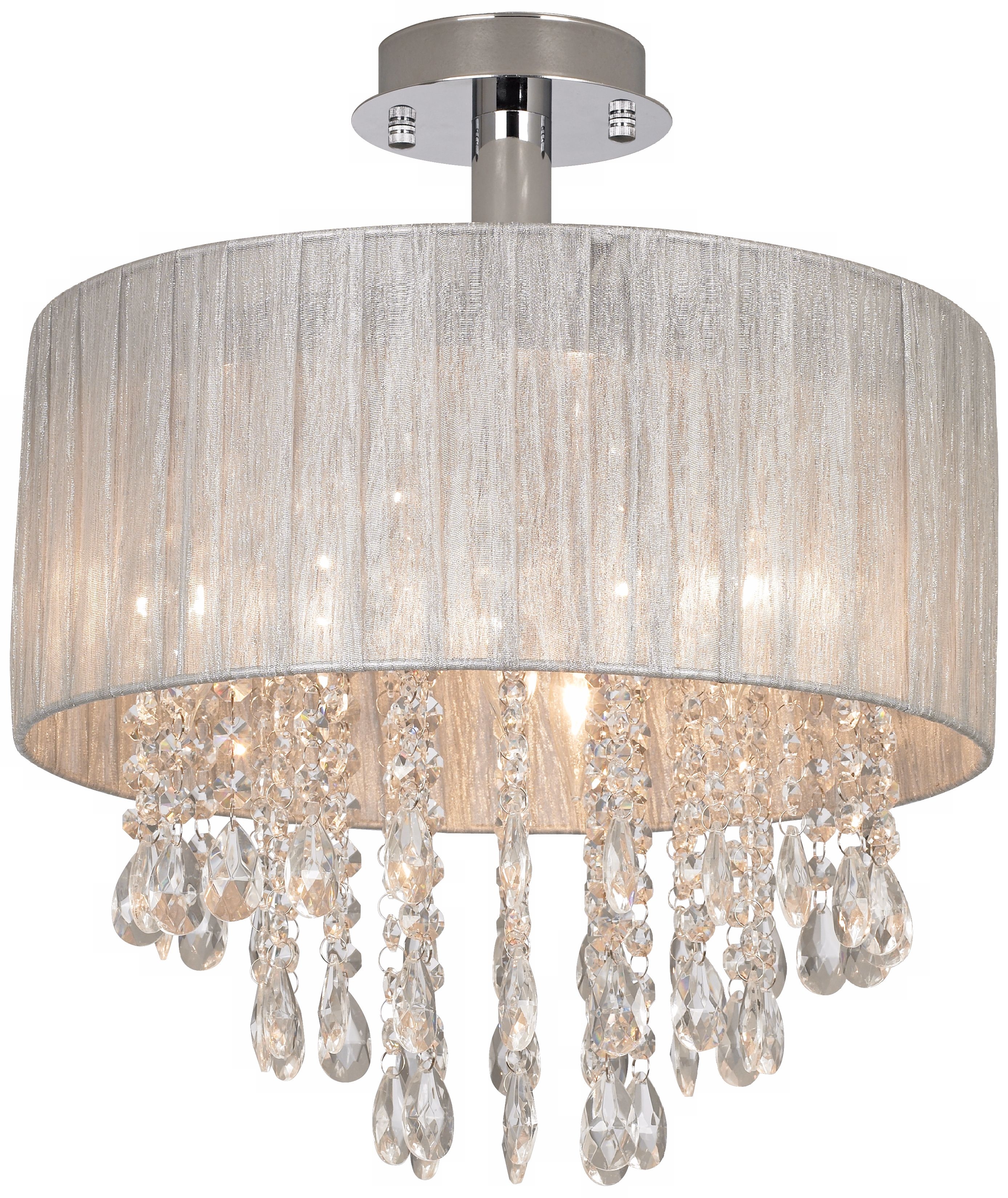 Jolie Silver and Crystal 15"W Ceiling Light by Possini Euro - Image 0
