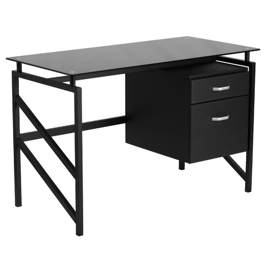 Computer Desk with 2-Drawer Pedestal - Image 0