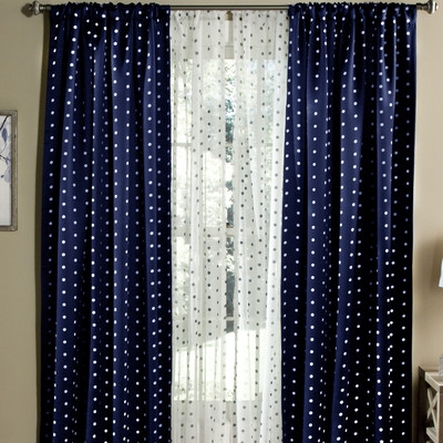 Polka Dots Blackout Window Single Curtain Panel - Image 0