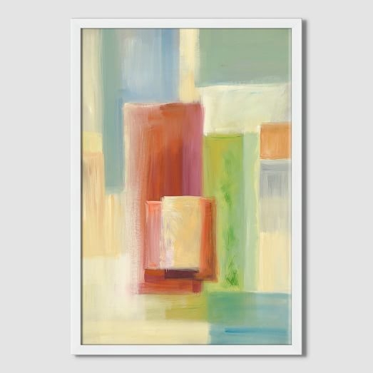 Sarah Campbell - Geo Strokes - Stacking Color - 14" x 20" - Framed - Image 0