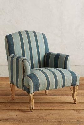 Cotton Dhurrie Dorrance Chair - Blue - Image 0