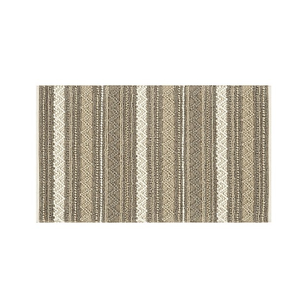 Mallory Neutral Striped Wool 3'x5' Rug - Image 0